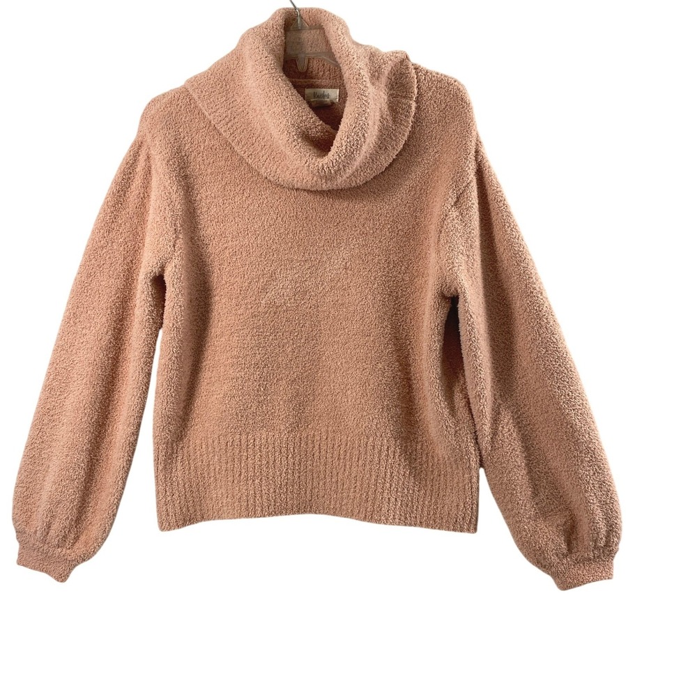 Kaisley‎ Cozy Chenille Cowl Neck Sweater Womens Medium Blush Pink Balloon Sleeve